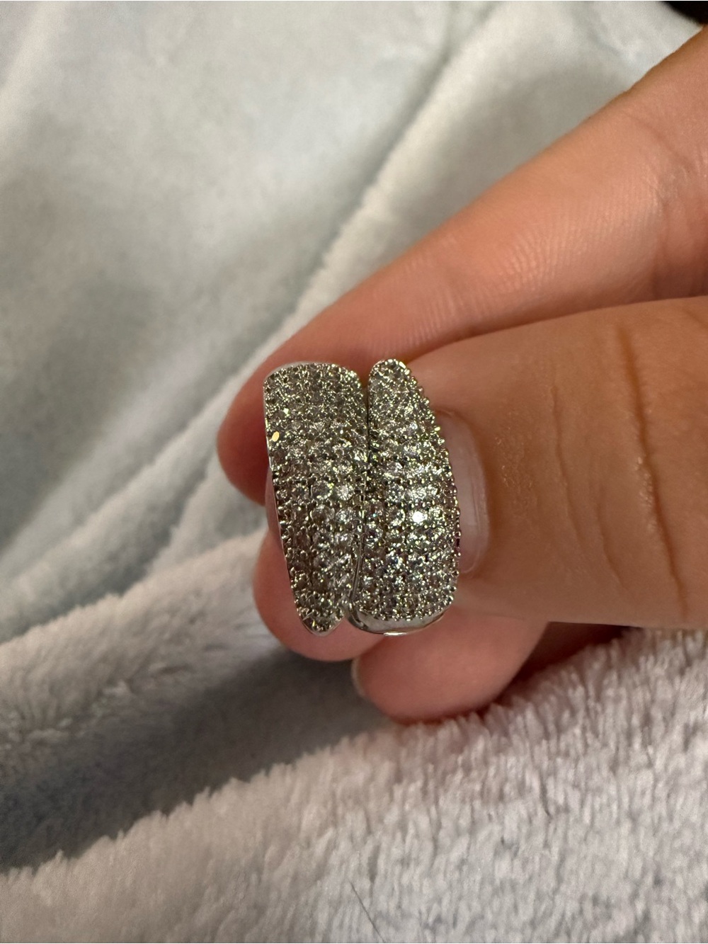Silver-Tone Pavé and Cut-Out Heart Huggie Hoop Earrings
